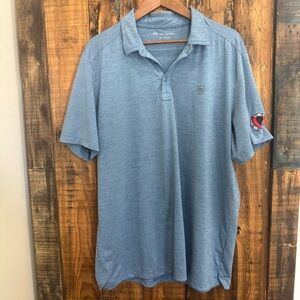 TravisMathew PerformancePolo Shirt XL MoistureWicking Blue Golf Mens